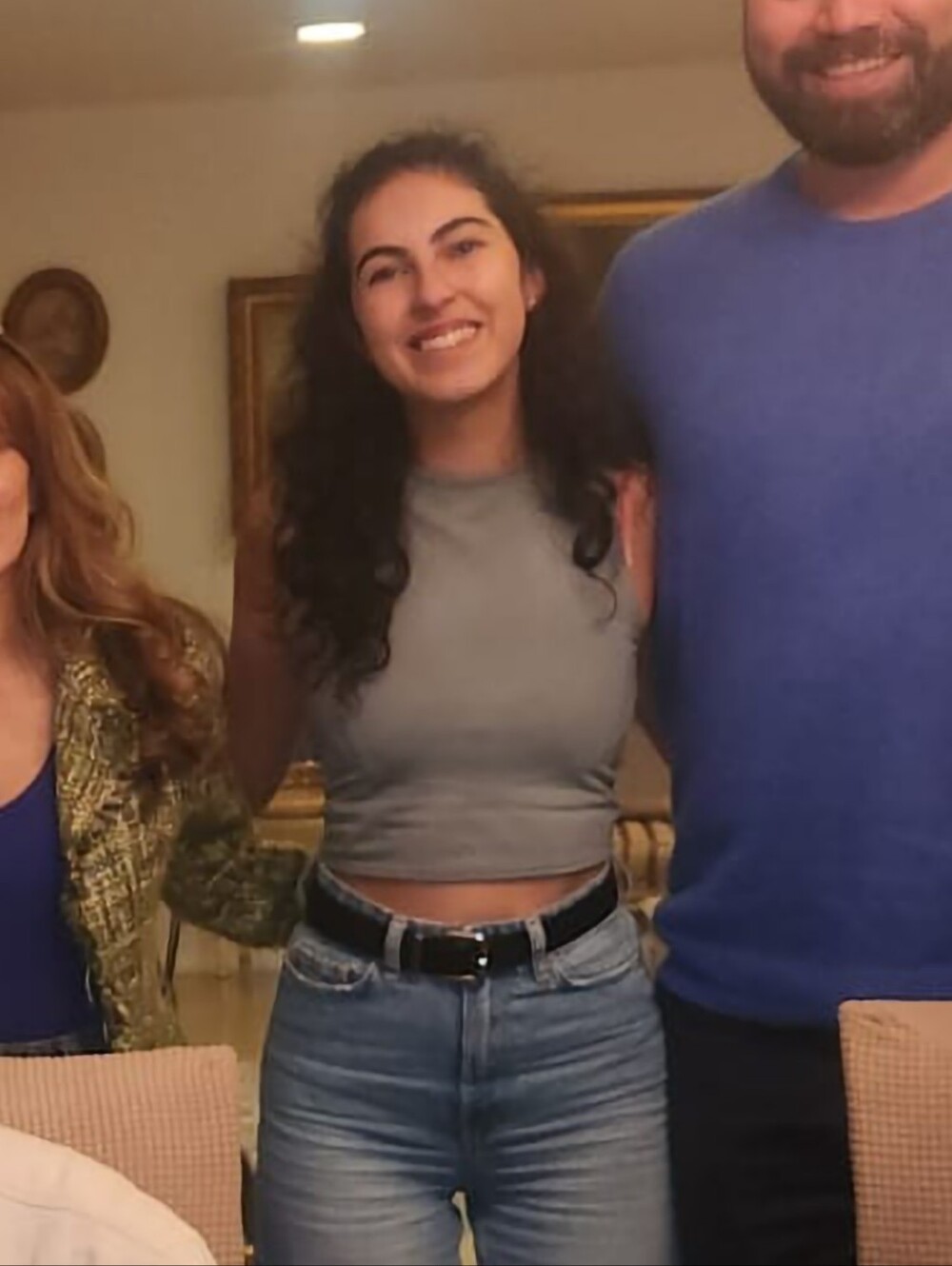 Zara Blue/Gray Minimalist 100% Cotton Cropped Tank Top